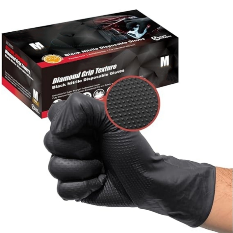 Nitrile Mechanic Glove - 8 Mil Ağır Hizmet Tipi Siyah