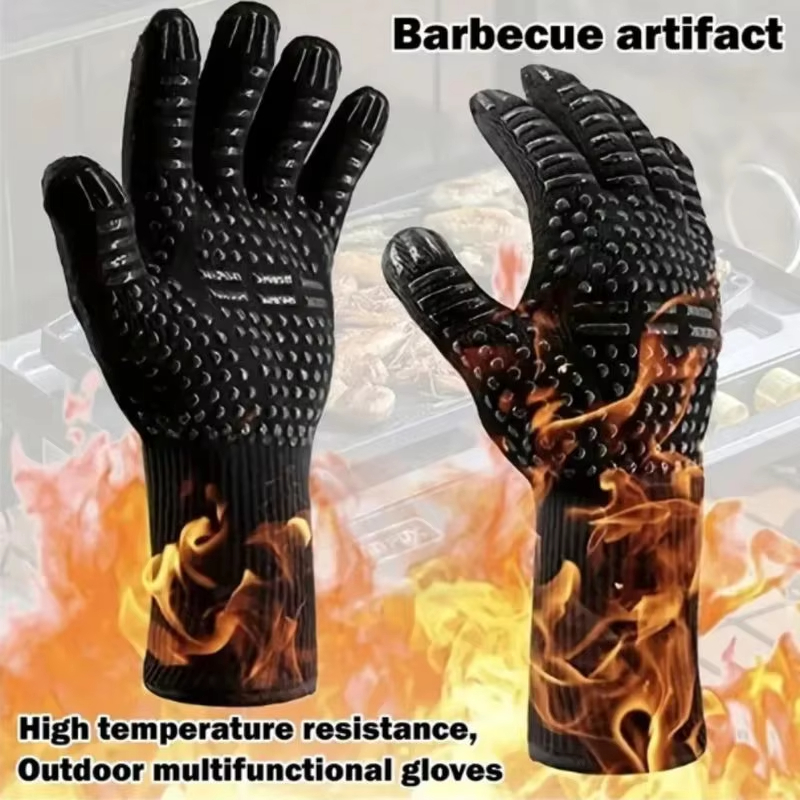 Oven Mitt Silicone - Tek Parça Barbekü Eldivenleri Yüksek Sıcaklık