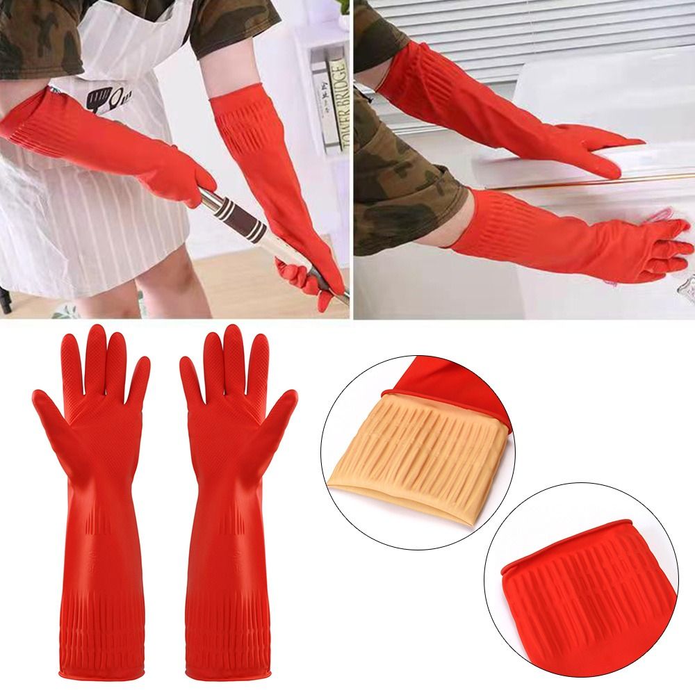 Dish Glove Rubber - Ekstra uzun manşetleri ile 1 çift