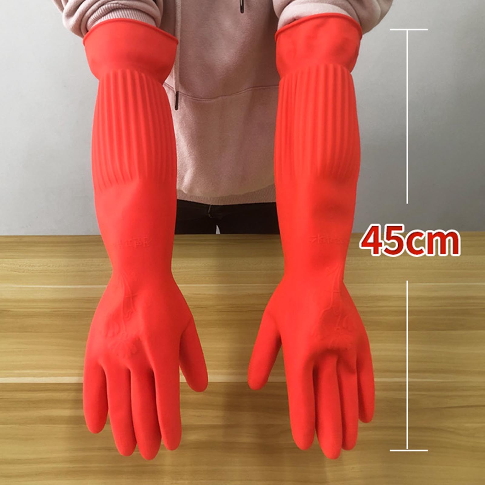 Dish Glove Rubber - 1 çift Esnek Rahat Kauçuk Temiz