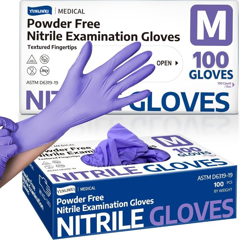Exam Glove Nitrile - Tek Kullanımlık Eldivenler Mor Nitril Tıbbi