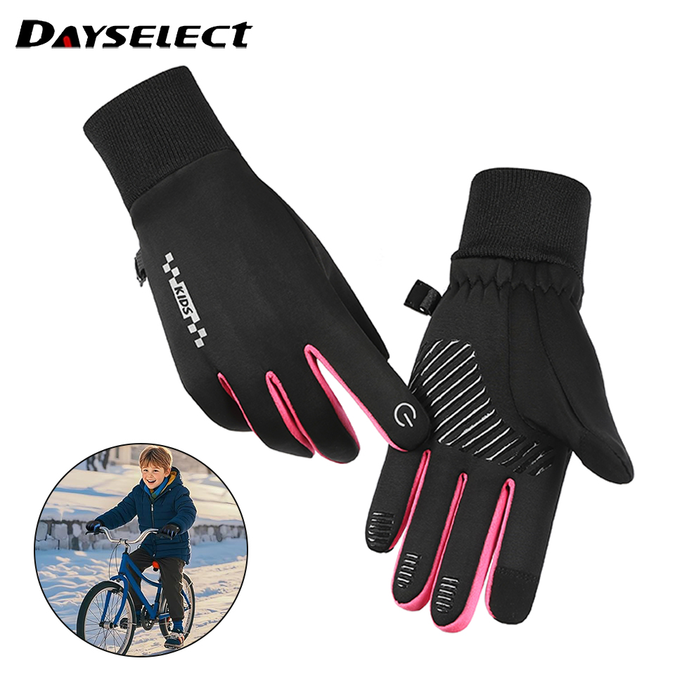 Ski Glove Waterproof - Kış çocuk eldivenleri yastıklı sıcak rüzgar