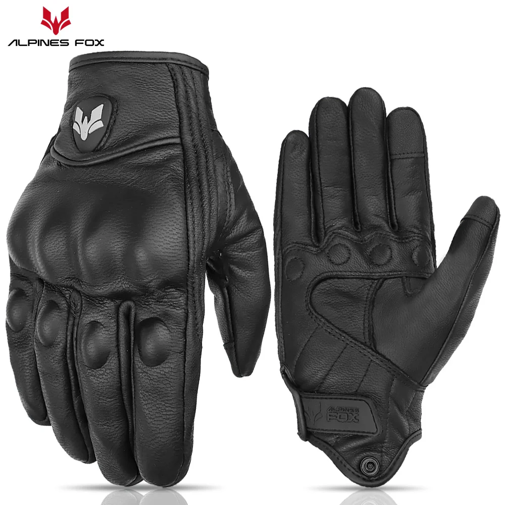 Motorcycle Glove Knuckle - Unisex Vintage Deri Motosiklet Eldiveni -