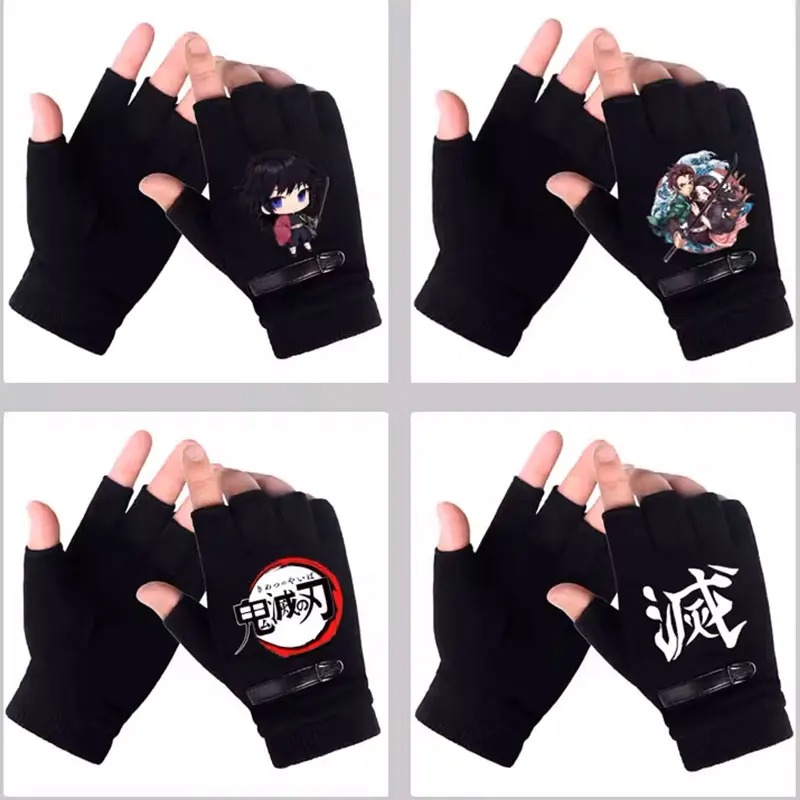 Fingerless Glove Knit - Anime iblis avcısı öğrenci yarım parmak
