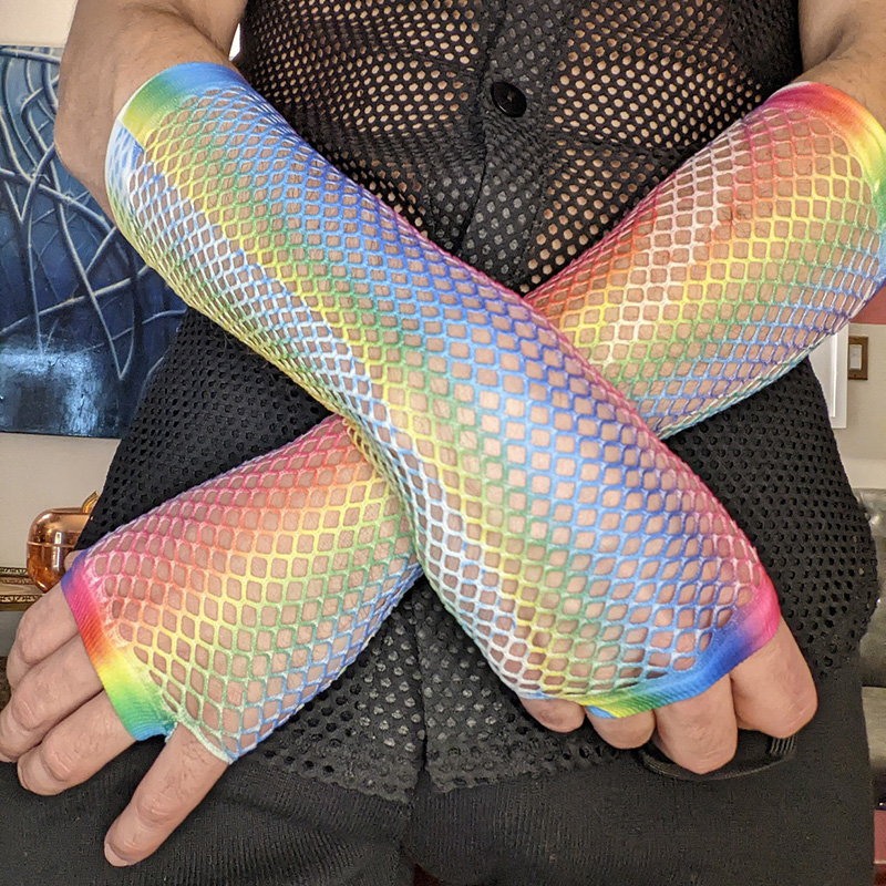 Fingerless Glove Knit - 1 Çift Kadın Uzun File Eldiven